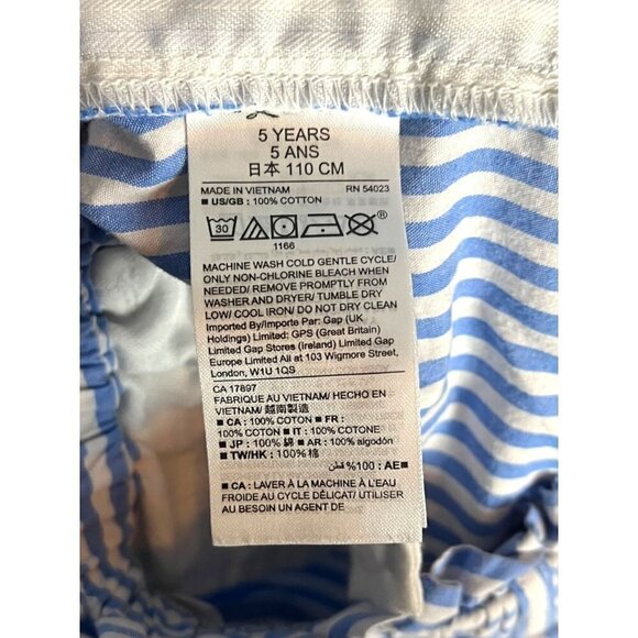 Baby Gap 5T Coastal Beach Short Blue White Stripe 100% Cotton Seersucker Bloomer - Picture 4 of 4
